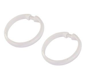 Set ganchos cortina 6x6 cm blanco 12 unidades Cotidiana