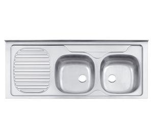 Lavaplatos doble sobreponer derecha Standard inox Tramontina