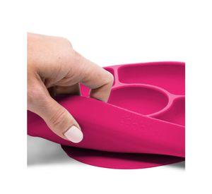 Plato + cuchara infantil silicona pink Bbluv