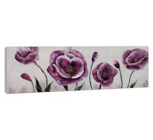 Cuadro oleo 40x120 cm flores