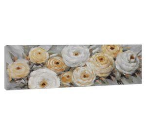 Cuadro oleo 40x120 cm flores
