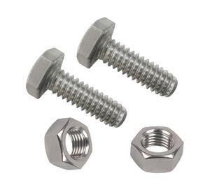 Perno hexagonal métrico c/tuerca Inox M8x25 mm 2 unidades