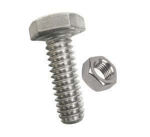 Perno hexagonal métrico inox con tuerca M6x25 mm 2 unidades
