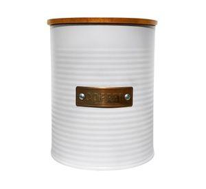 Canister placa dorada Coffee blanco 13x11 cm