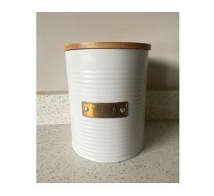 Canister placa dorada Tea blanco 13x11 cm