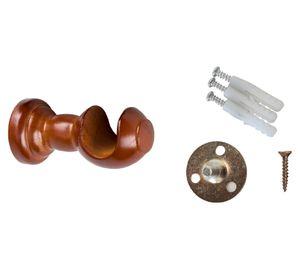 Soporte cortina simple madera 19 mm chocolate