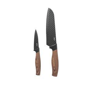 Set 2 cuchillos santoku Gunderson negro 9/16 cm