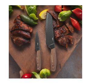 Set 2 cuchillos santoku Gunderson negro 9/16 cm
