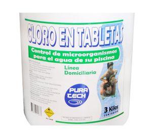 Cloro tableta piscina 3 kg Pura tech