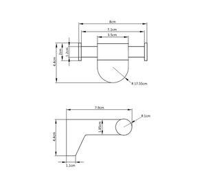 Percha doble Dessin cromo gris 1 pieza