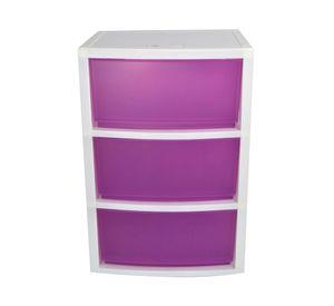 Mueble organizador 3 cajones morado Wenco
