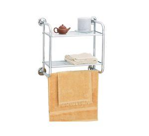 Repisa doble toallero cromo 48.3 cm