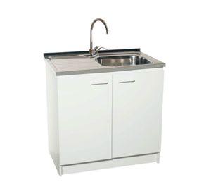 Mueble base lavaplatos izquierdo 100 cm blanco Tebisa