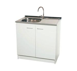 Mueble base lavaplatos 2 puertas blanco Tebisa