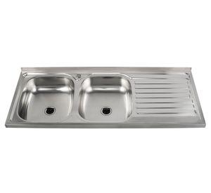 Lavaplatos doble sobreponer derecha 120 cm Briggs