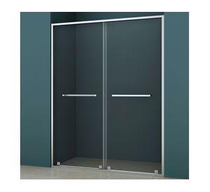 Mampara Premium doble frontal perfil cromado 190x150x3.5 cm