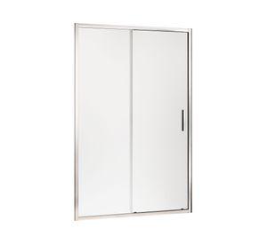 Mampara corredera frontal Premium perfil cromado 190x110x3.5 cm
