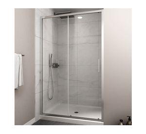 Mampara corredera frontal Premium perfil cromado 190x110x3.5 cm