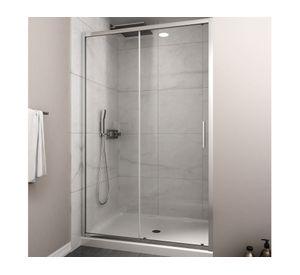 Mampara Premium corredera frontal perfil cromado 190x170x3.5 cm