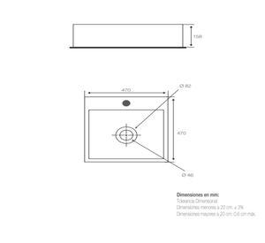 Lavamanos sobreponer 47x47 cm Aria 47 Briggs