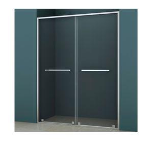 Mampara Premium doble frontal perfil cromado 190x140x3.5 cm