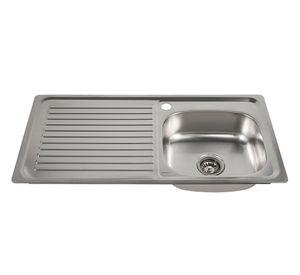 Lavaplatos empotrado izquierda 100 cm plateado Briggs