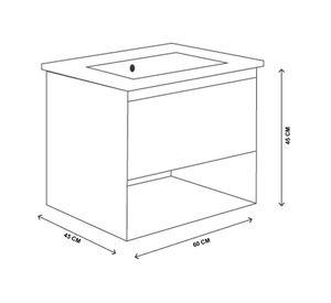 Mueble vanitorio 60 cm Siri box Duschy