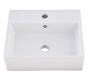 Lavamano sobreponer 42 cm loza blanco