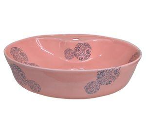 Lavamanos sobreponer 15x56x40 cm rosado
