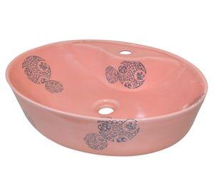 Lavamanos sobreponer 15x56x40 cm rosado