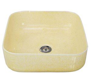 Lavamano sobreponer 40 cm loza amarillo