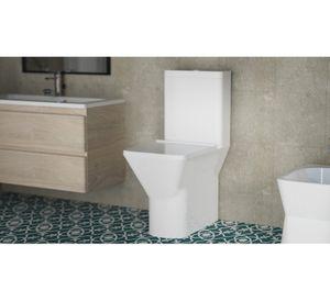 WC one piece piso 30 cm Botón Dual cierre suave Berlín blanco