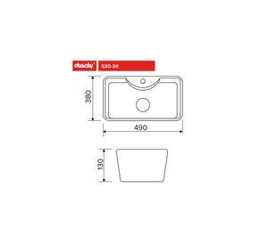 Lavamanos sobreponer rectangular 49 cm blanco