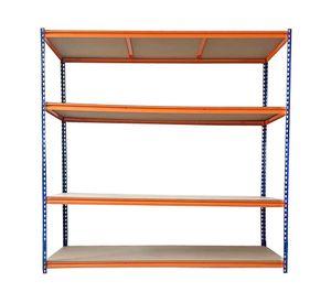 Estante metal naranjo/azul 4 niveles