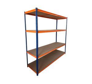 Estante metal naranjo/azul 4 niveles