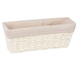 Canasto organizador marfil 33x10x12 cm