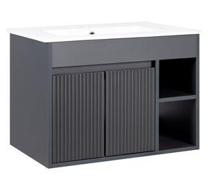 Mueble vanitorio Lille dark grey texturado + cubierta 60x46 cm