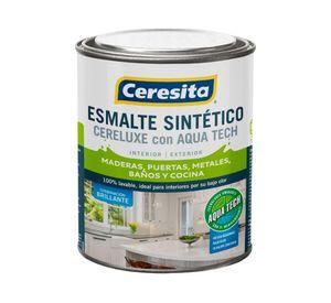 Esmalte sintético 1/4 galón Cereluxe Aqua Tech negro brillante Ceresita