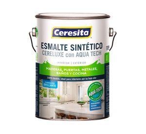 Esmalte sintético 1 galón Cereluxe Aqua Tech blanco brillante Ceresita