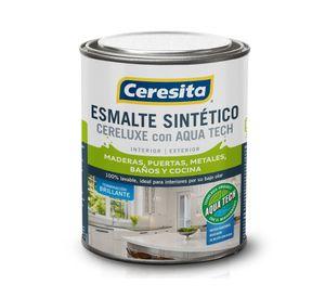 Esmalte sintético 1/4 galón Cereluxe Aqua Tech verde reja brillante Ceresita
