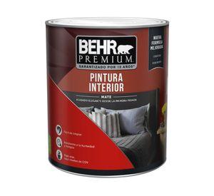 Esmalte al agua interior blanco mate Behr Premium Galón