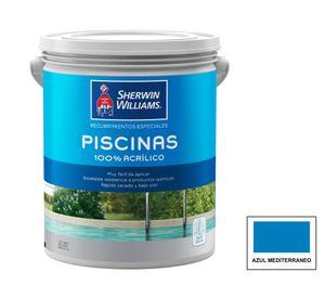 Pintura para piscina 1 galón base agua azul mediterraneo mate Sherwin-Williams