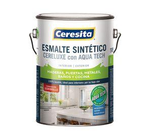 Esmalte sintético 1 galón Cereluxe Aqua Tech negro semi brillante Ceresita