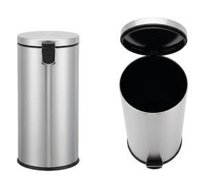 Basurero tapa y pedal 30 litros cierre lento inox