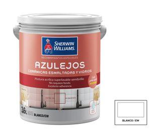 Esmalte al agua Azulejos acrílico blanco semi brillante 3.6  lt