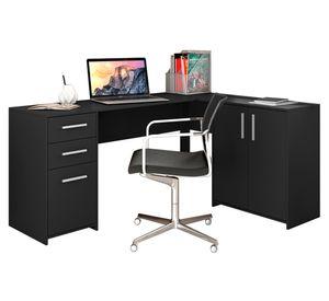 Escritorio Teheran negro 2 cajones 3 puertas