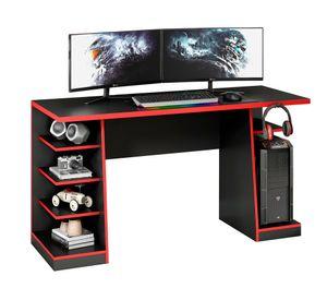 Escritorio gamer Tetris negro/rojo Home Mobili