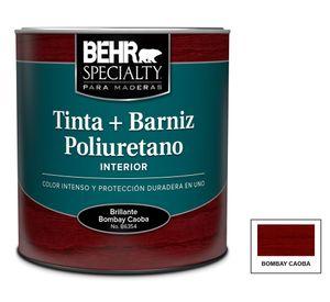 Barniz al agua 1/4 galón caoba brillo Behr