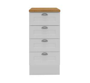 Mueble base cocina 40 cm 4 cajones Premier blanco