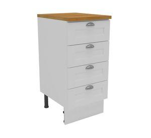 Mueble base cocina 40 cm 4 cajones Premier blanco